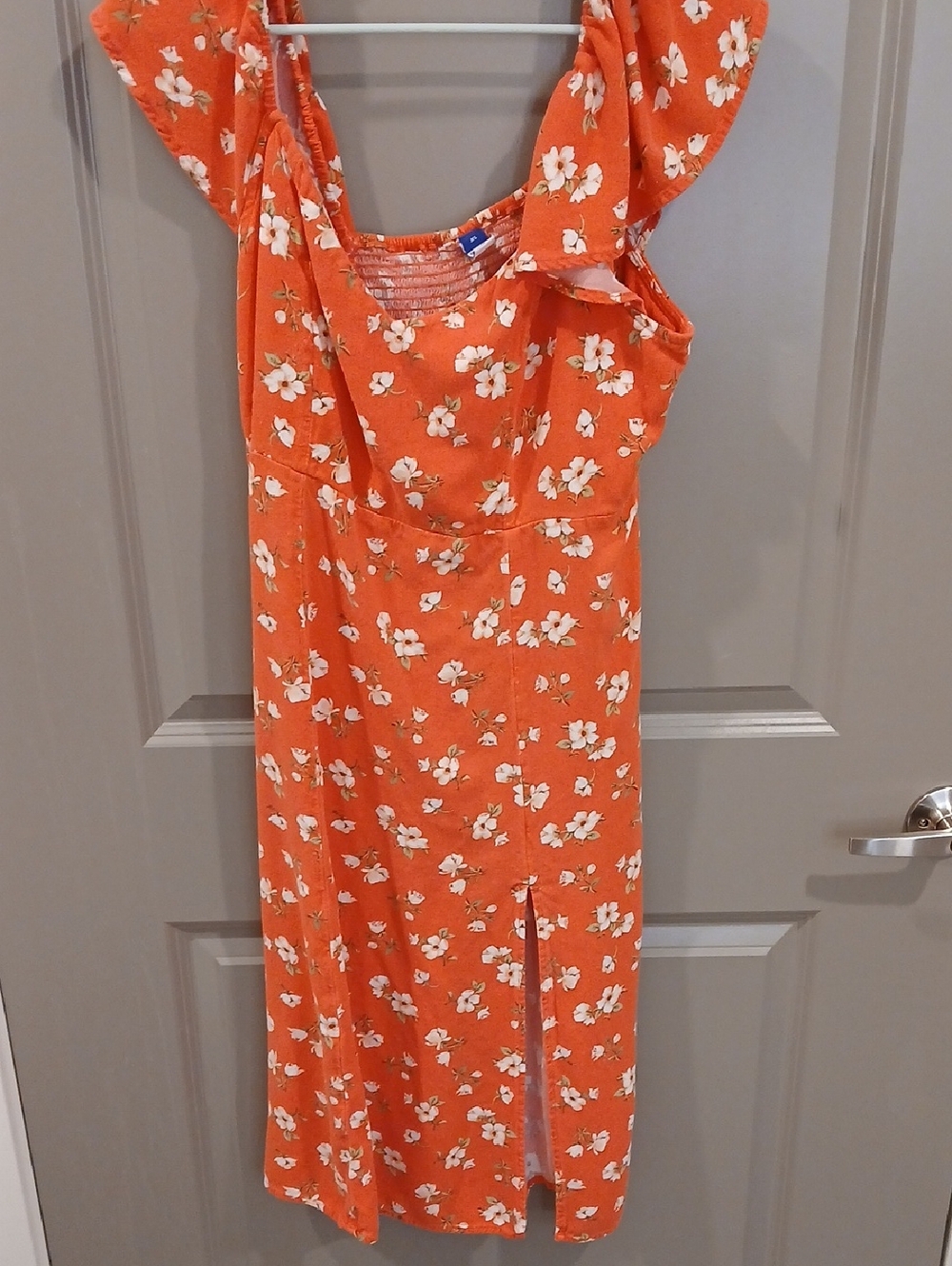 Old Navy Orange Floral Midi Dress